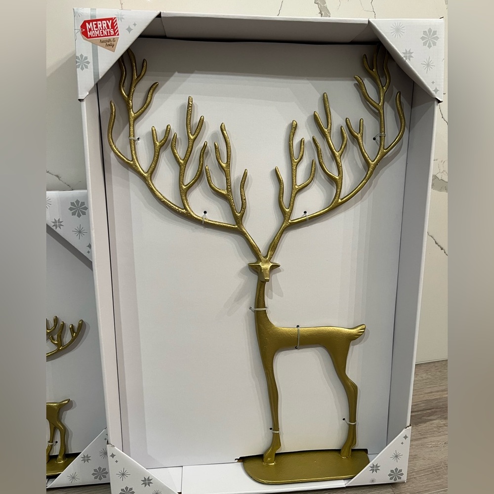 ⭐️NEW Aldi 2023 Merry Moments Gold Reindeer 25” Pottery Barn Inspired Du…